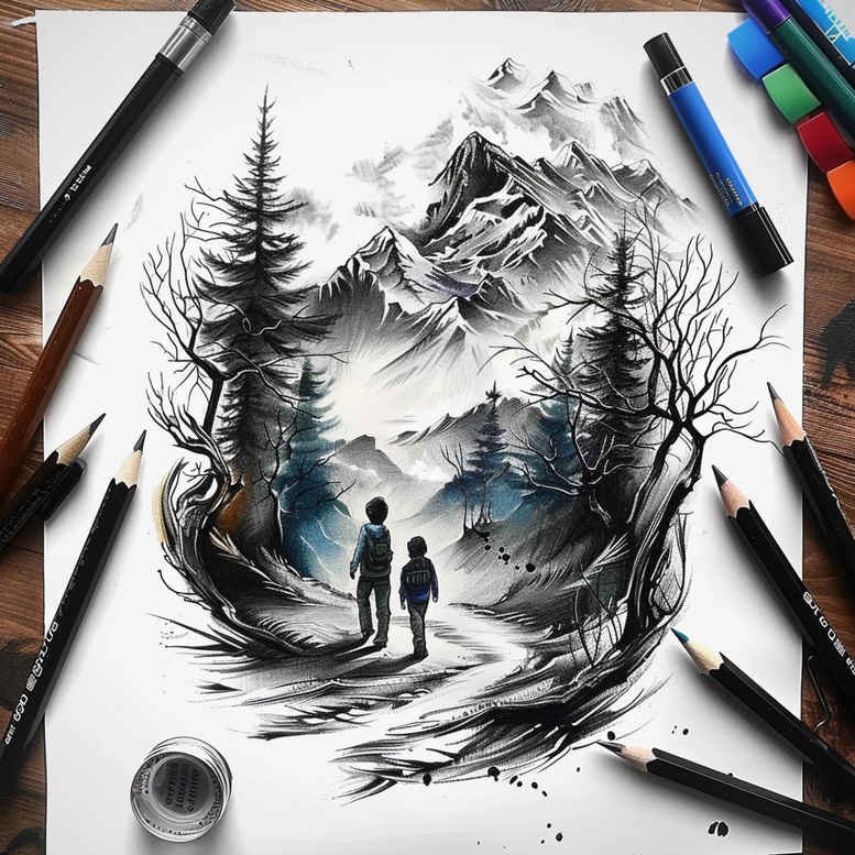 nature tattoo design ideas Realism precise gradient life symbol of endurance