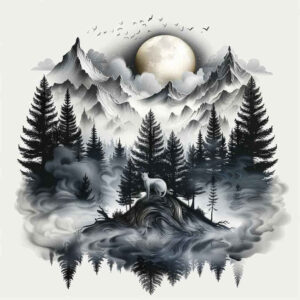 nature tattoo design ideas Surrealism unreal natural beauty for upper chest