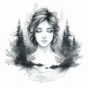 nature tattoo design ideas color saturation natural curves symbolising determination
