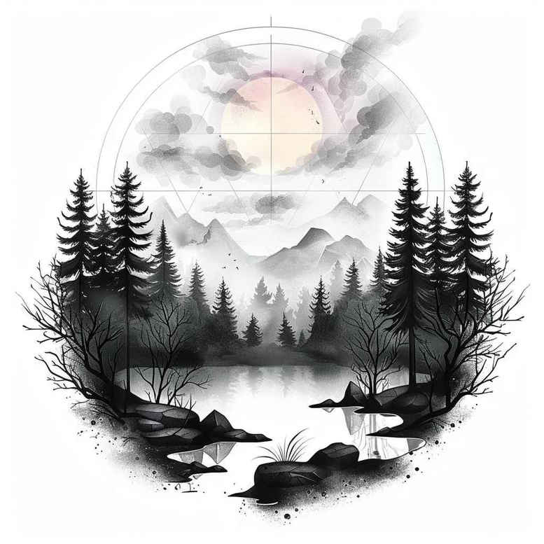 nature tattoo design ideas unreal light natural detail stands for strength
