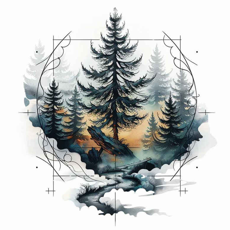 nature tattoo design ideas Realism organic structure natural elements represents endurance