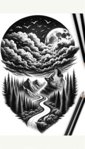 nature tattoo design ideas Realism realistic proportions natural elements symbolising strength