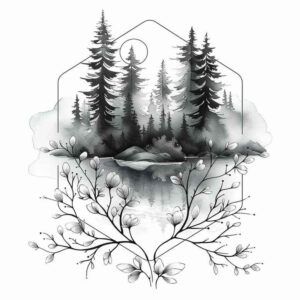 nature tattoo design ideas Surrealism morphic natural for back shoulder