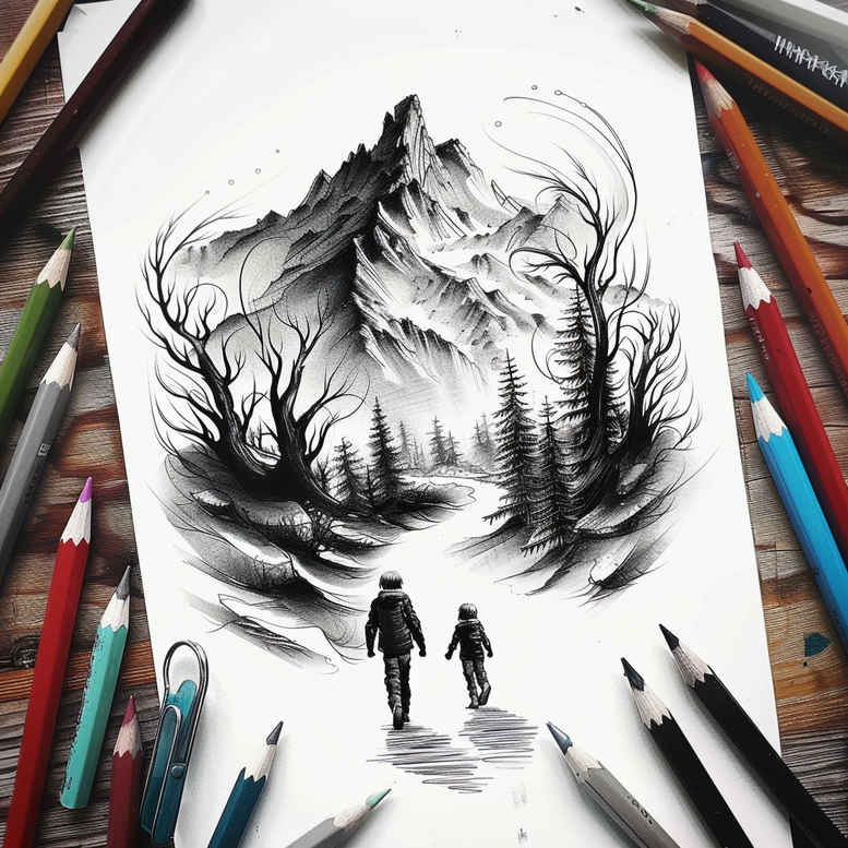 nature tattoo design ideas vector-style natural for upper arm