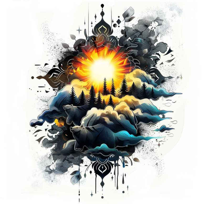 nature tattoo design ideas dreamlike natural light represents determination