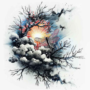 nature tattoo design ideas matte-finish natural lines for back
