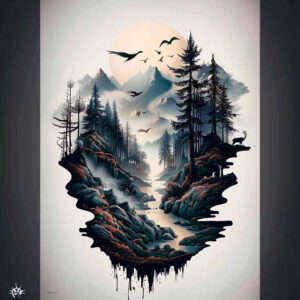 nature tattoo design ideas Surrealism mysterious natural lines for wrist side