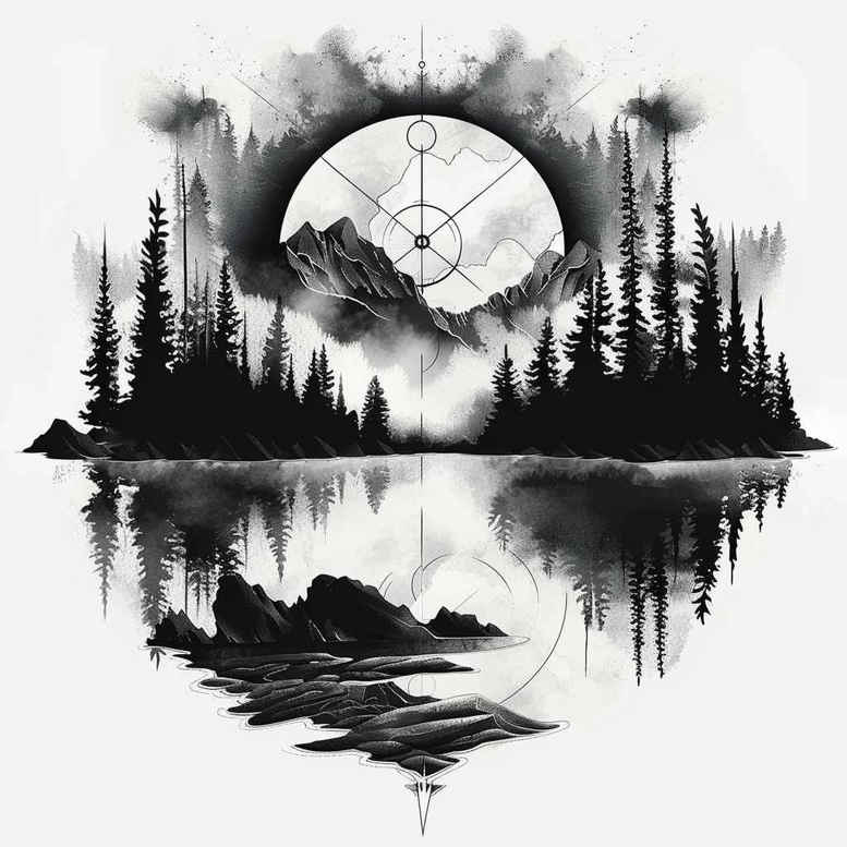 nature tattoo design ideas vivid gradients natural motifs for nape