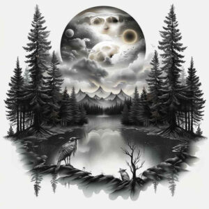 nature tattoo design ideas Surrealism abstract forms natural movement for outer arm
