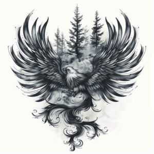 nature tattoo design ideas Neotraditional vivid color natural movement for shin