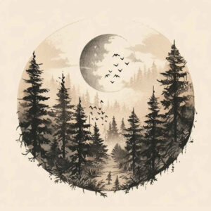 nature tattoo design ideas Surrealism chromatic flux natural patterns for sternum