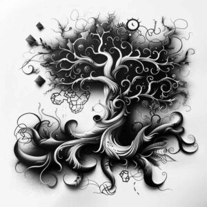 nature tattoo design ideas decorative detail natural shading shows determination