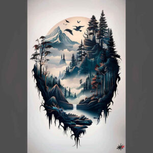 nature tattoo design ideas Surrealism imperfect symmetry naturalistic determination and power