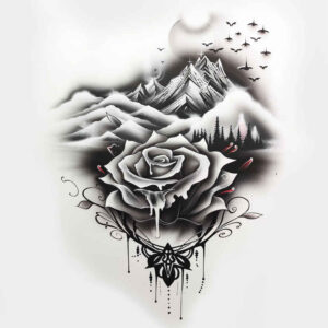 nature tattoo design ideas Surrealism mysterious organic for upper back