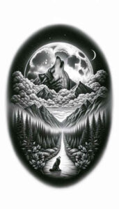 nature tattoo design ideas Surrealism psychological depth peaceful for behind ear