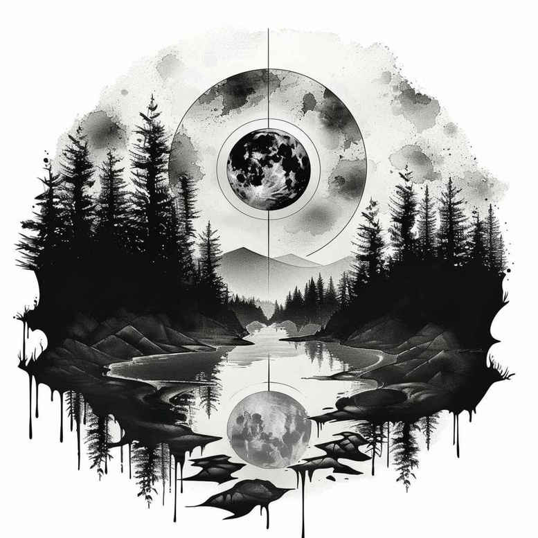 nature tattoo design ideas Surrealism enigmatic light realistic shows courage