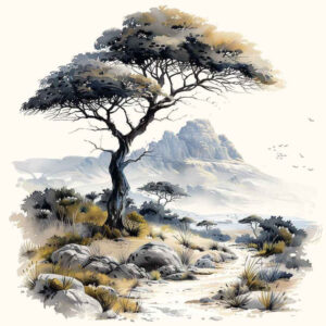 nature tattoo design ideas Realism soft contrast serene for temple