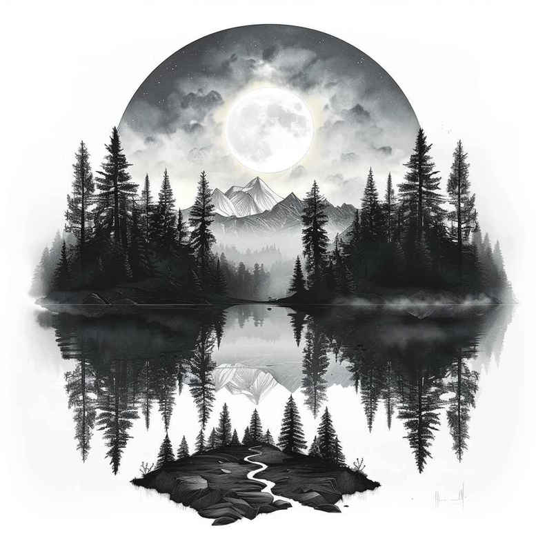 nature tattoo design ideas fluid motion soft gradients courage and power