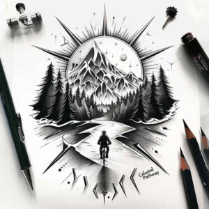 nature tattoo design ideas Surrealism melting forms soft gradients for abdomen