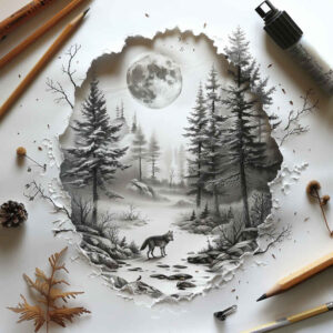nature tattoo design ideas Surrealism unreal soft gradients for behind ear