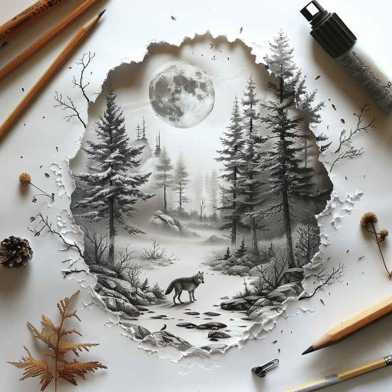 nature tattoo design ideas Surrealism unreal soft gradients for behind ear