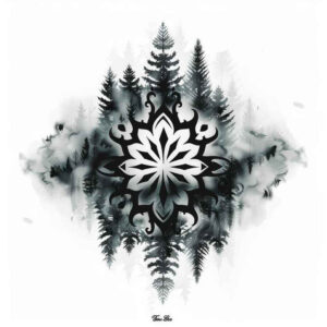 nature tattoo design ideas illustrative style textured bark for back shoulder