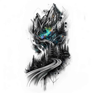 nature tattoo design ideas glossy textured bark for temple