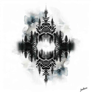 nature tattoo design ideas layered shading textured bark for thigh