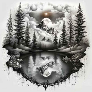 nature tattoo design ideas balanced color textured bark stands for courage