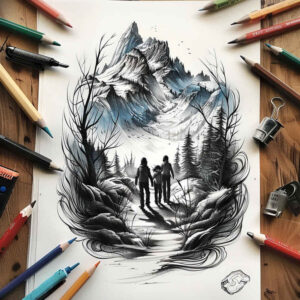 nature tattoo design ideas Surrealism surreal lighting textured bark symbolising determination