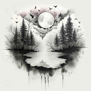 nature tattoo design ideas Surrealism ethereal textures embodying determination
