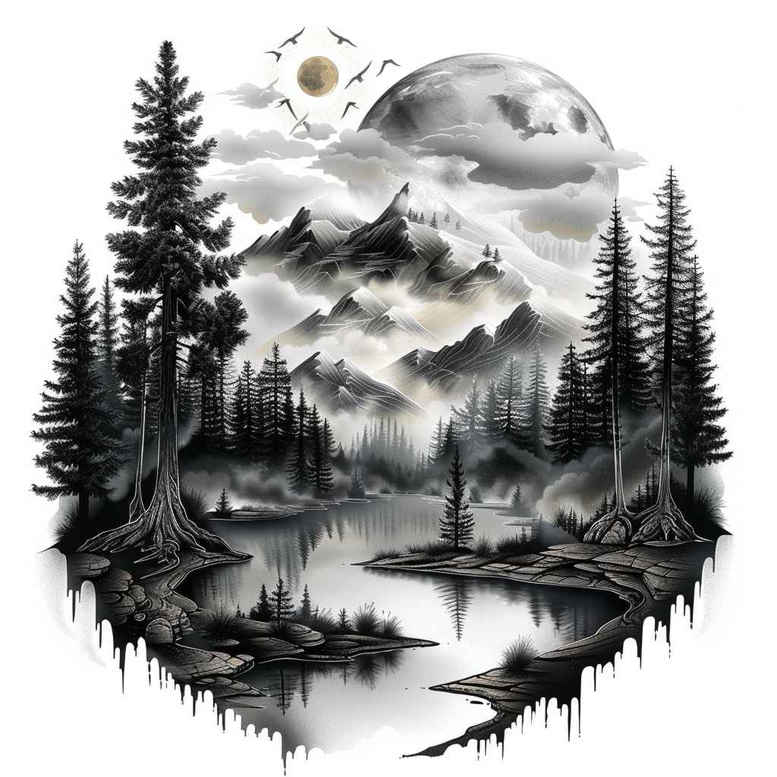 nature tattoo design ideas structured design textures embodying strength