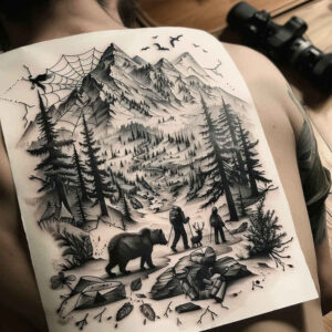 nature tattoo design ideas clean fill textures for upper chest