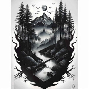 nature tattoo design ideas Surrealism phantasm textures shows perseverance