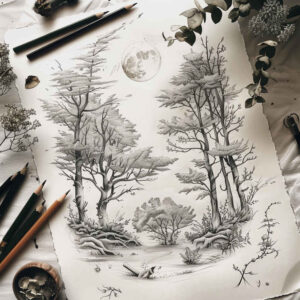nature tattoo design ideas bright color vibrant for chest