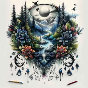nature tattoo design ideas structured design vibrant for stomach