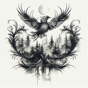 nature tattoo design ideas Surrealism hallucinatory wildlife detail for knee