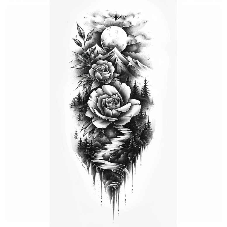 nature tattoo design ideas light play wildlife detail for lower arm