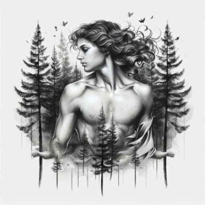 nature tattoo design ideas Surrealism symbolism wildlife detail for lower leg