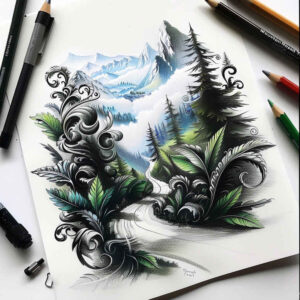 nature tattoo design ideas Realism precise gradient wildlife detail for side torso