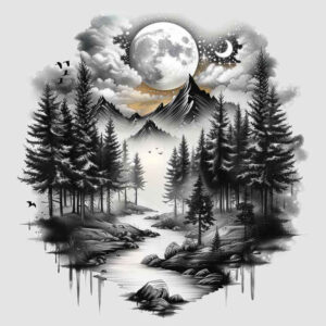 nature tattoo design ideas 3D-rendered wildlife detail for upper back