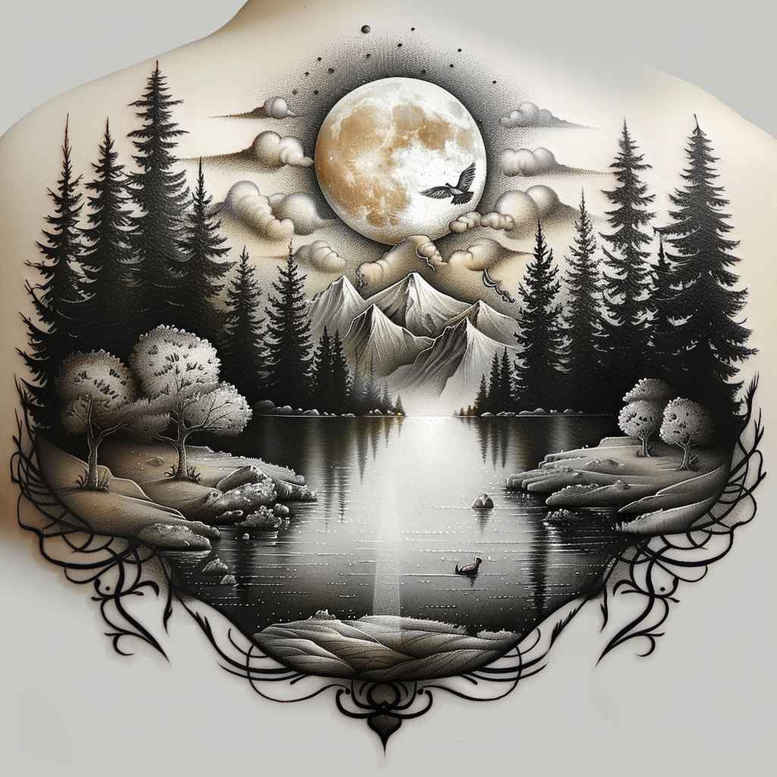 nature tattoo design ideas structured design wildlife for temple