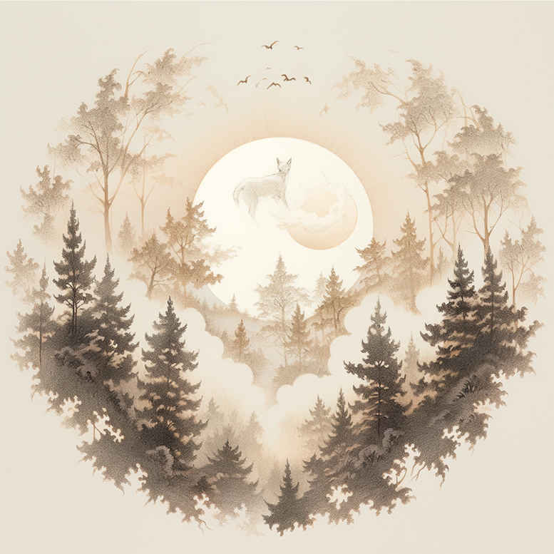 nature tattoo design ideas Surrealism ghostly shapes wildlife meaning courage