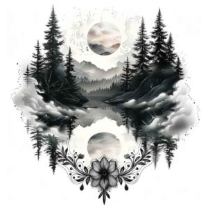 nature tattoo design ideas layered fill wildlife stands for determination