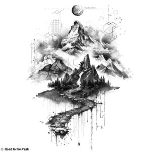water-tattoo – tattoo design ideas free ai generated – neotraditional-solid-blacks – for-nape – Gallery: nature-inkby-ai
