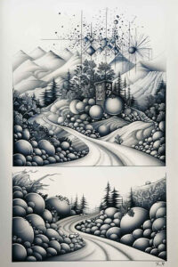 waterfall-tattoo – tattoo design ideas free ai generated – neotraditional-vivid-detail – for-back-of-neck – Gallery: nature-inkby-ai