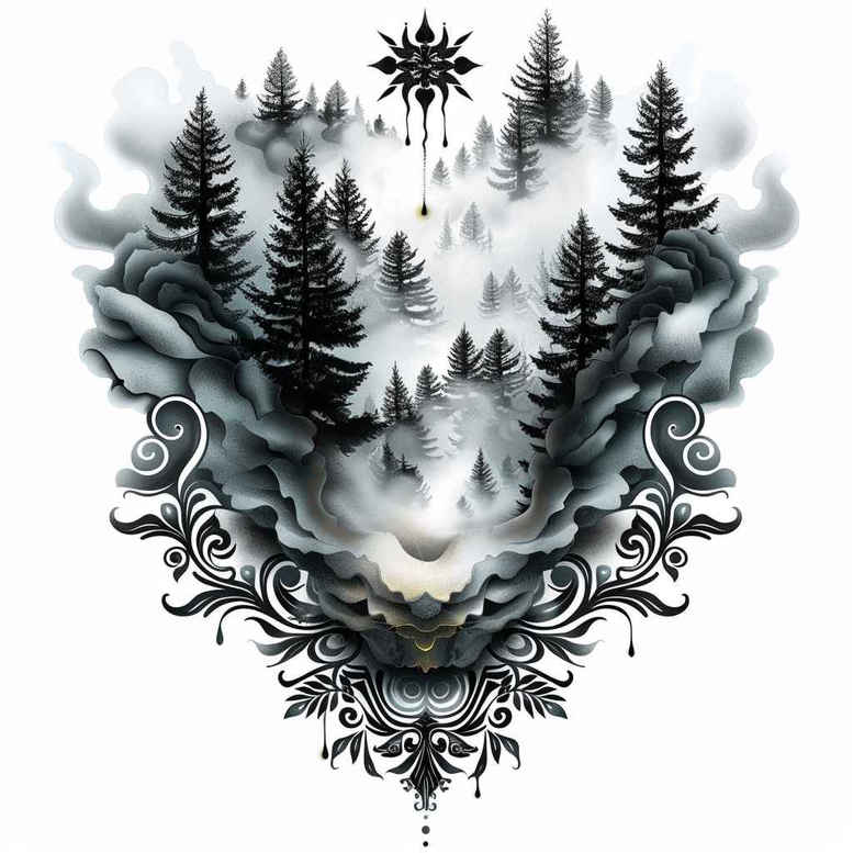 waterfall-tattoo – tattoo design ideas free ai generated – realism-shadow-realism – for-upper-back – Gallery: nature-inkby-ai