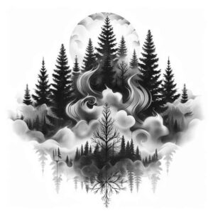 wild-animal-tattoo – tattoo design ideas free ai generated – neotraditional-vivid-hues – for-behind-ear – Gallery: nature-inkby-ai