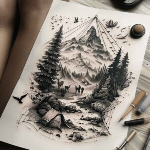 wild-nature-tattoo – tattoo design ideas free ai generated – realism-high-fidelity – for-lower-back – Gallery: nature-inkby-ai
