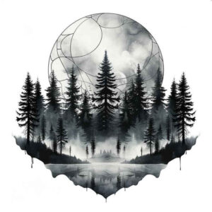 wild-nature-tattoo – tattoo design ideas free ai generated – surrealism-enigmatic-visuals – for-temple – Gallery: nature-inkby-ai